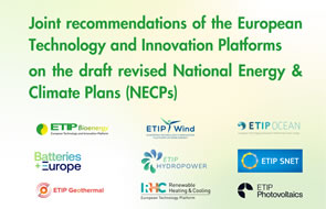 Joint recommendations of the ETIPs on the draft revised National Energy & Climate Plans